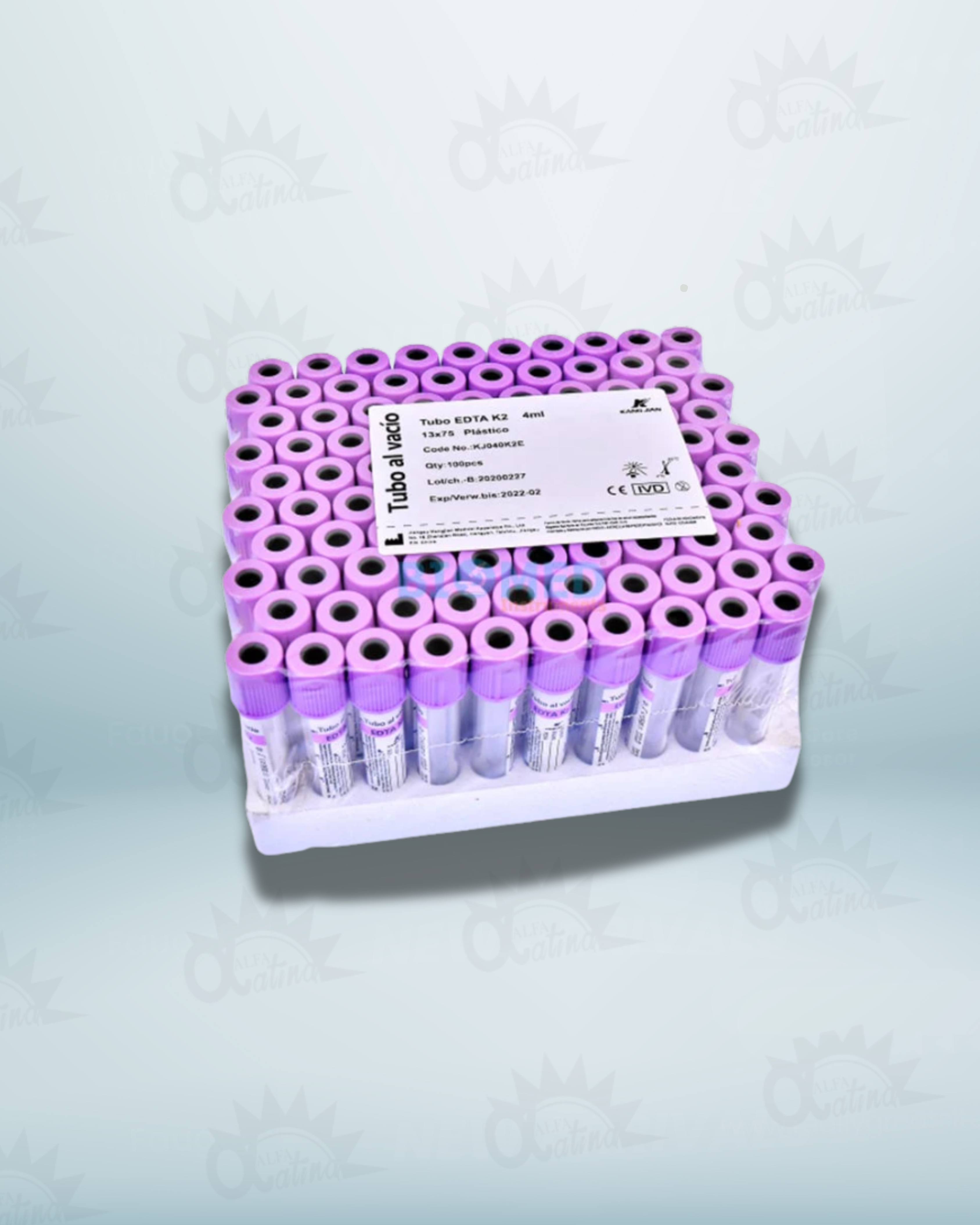 TUBO VACUTAINER LILA 4.0  ML 13 X 75 GRADILLA X 100 UND